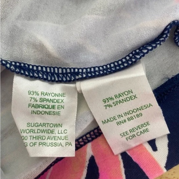 🌺🌺Lilly Pulitzer Sophie Ruffle High Tide Navy Tropicolada Dress🌺🌺 - Picture 7 of 9